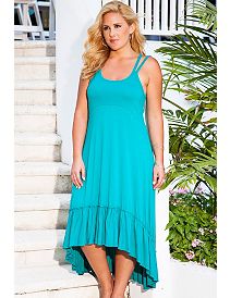 Parrot High/Low Cross Back Dress by Swim & Sun