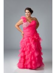 Ruffle Skirt Plus Size Prom Dress by Sydney's Closet
