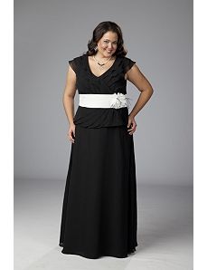 Mock 2-piece plus size formal dress by Sydney's Closet