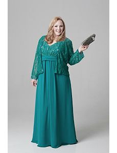 Plus size chiffon and lace empire waist jacket dre by Sydney's Closet