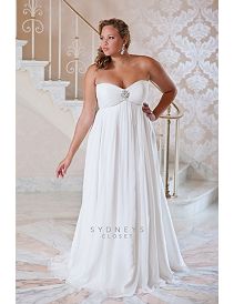 Plus size casual wedding dress sweep train by Sydney's Closet
