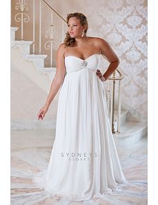 Plus size casual wedding dress sweep train by Sydney's Closet