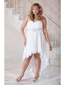 Plus size chiffon high-low informal wedding gown w by Sydney's Closet