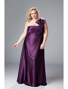 One-shoulder plus size satin formal by Sydney's Closet