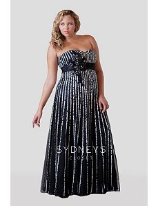 Chic Satin Ribbon Plus Size Formal Dress by Sydney's Closet