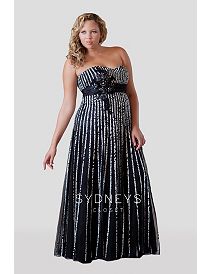 Chic Satin Ribbon Plus Size Formal Dress by Sydney's Closet