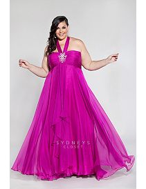 Chiffon halter dress with empire waist by Sydney's Closet