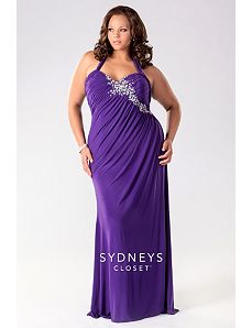 Long halter jersey mermaid dress by Sydney's Closet