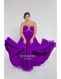 Strapless chiffon empire with ruched bodice and ch by Sydney's Closet