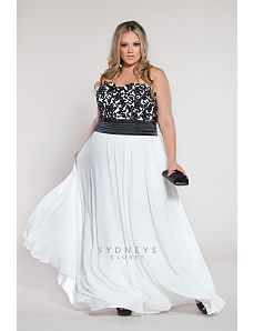 Beautiful plus size strapless dress with beaded la by Sydney's Closet