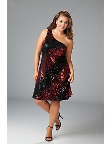 Flirty One-Shoulder Sequined Cocktail Dress by Sydney's Closet