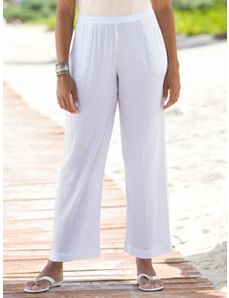 Cotton Gauze Pants by Ulla Popken