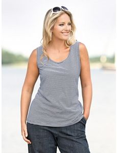 Striped Knit Tank by Ulla Popken