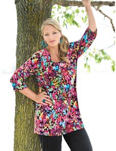 Artist Print Stretch Knit Tunic by Ulla Popken