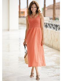 Crochet Trim Dress by Ulla Popken