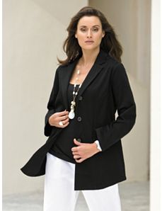 Stretch Twill Boyfriend Blazer by Ulla Popken