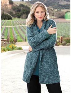 Shawl Collar Chenille Jacket by Ulla Popken