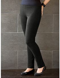 Stretch Ponte Knit Slim-cut Leggings by Ulla Popken