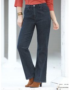 Stretch Denim Boot-cut Regular-length Jeans by Ulla Popken