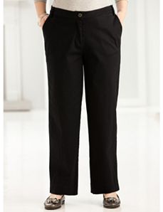 Stretch Twill Button Pant by Ulla Popken