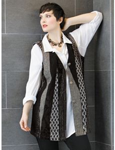 Mixed Media Vest by Ulla Popken