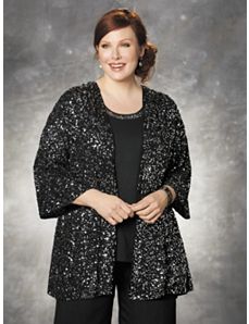 Sequined Swing Jacket by Ulla Popken