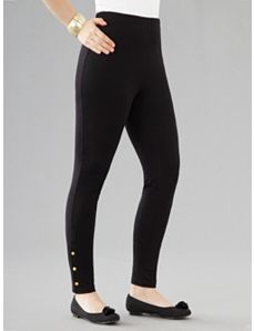 Snap Stretch Knit Leggings by Ulla Popken