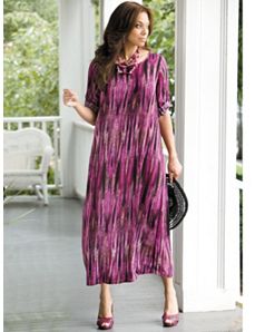 Linear Print Dress by Ulla Popken