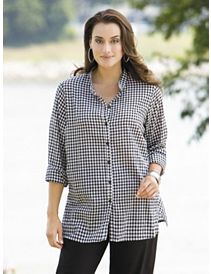 Gingham Blouse by Ulla Popken