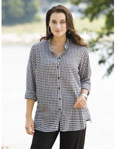Gingham Blouse by Ulla Popken