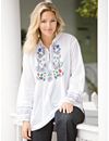 Embroidered Pintuck Tunic by Ulla Popken