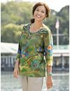 Paisley Print Knit Tee by Ulla Popken