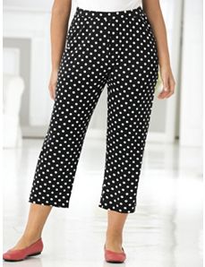 Polka Dot Knit Pants by Ulla Popken