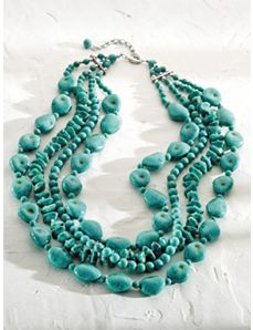 Stone and Bead Necklace by Ulla Popken
