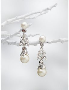 Carolee Crystal and Pearl Earrings by Ulla Popken