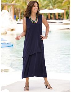Double Tier Knit Tank Dress by Ulla Popken
