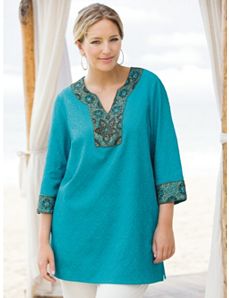 Embroidered Beaded Tunic by Ulla Popken