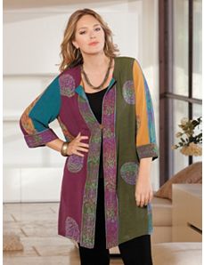 Medallion Batik Shacket by Ulla Popken