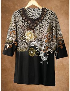 Garden of the Animals Knit Tunic by Ulla Popken