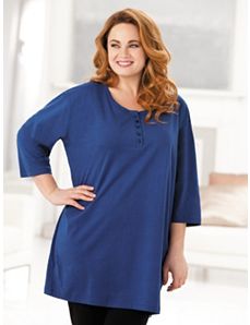 Henley Knit Tee by Ulla Popken