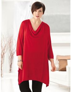 Waterfall Sharkbite Knit Tunic by Ulla Popken