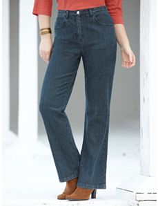 Short Stretch Denim Boot-cut Shorter-length Jeans by Ulla Popken