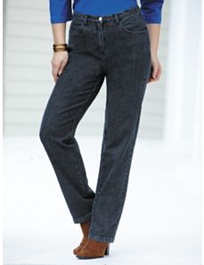 Short Stretch Denim Slim-leg Jeans by Ulla Popken