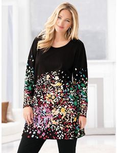 Color Collage Knit Tunic by Ulla Popken