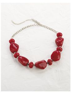 Chunky Red Necklace by Ulla Popken