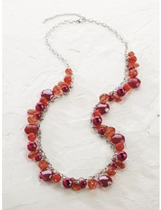 Red Treasures Long Necklace by Ulla Popken