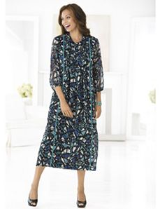 Stained Glass Print Dress by Ulla Popken