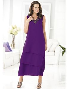 Asymmetrical Tiered Dress by Ulla Popken