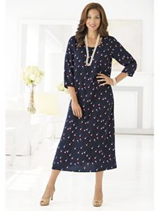 Dots on Dots Dress by Ulla Popken