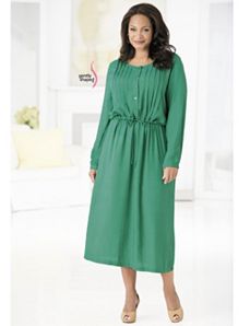 Drawstring Waist Dress by Ulla Popken